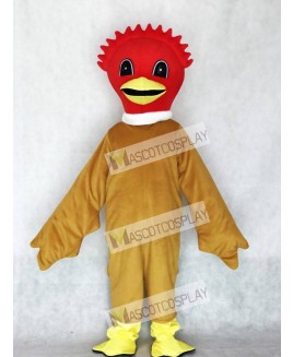 Cute Scarlet Bird Mascot Costume with Brown Body Animal