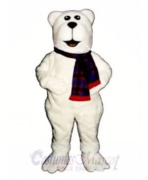 Arctic Bear with Scarf Christmas Mascot Costume