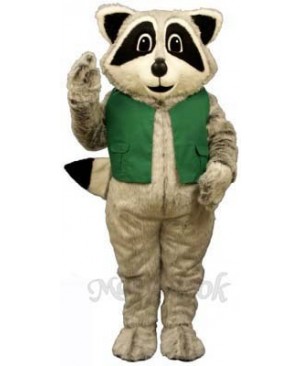 Raccoon with Vest Mascot Costume