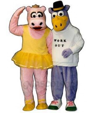 Work-Out Hippo Mascot Costume