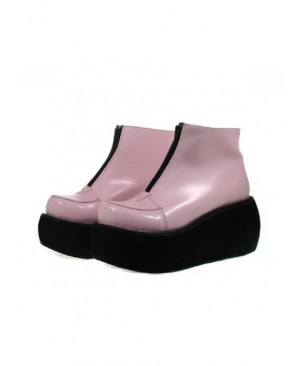 Pink 3.1" Heel High Lovely Polyurethane Round Toe Ankle Straps Platform Lady Lolita Shoes