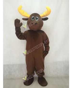 Brown Milton Moose Mascot Costume