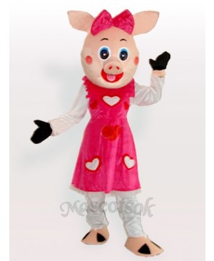 Smiling Piggy Girl Adult Mascot Costume