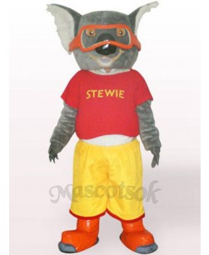 Skiing Koala In Red Clothes Plush Adult Mascot Costume