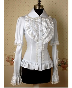 White Long Sleeves Lace Elegant Lolita Shirt