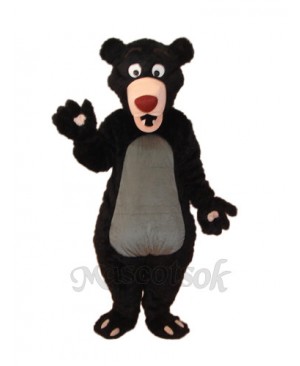 Long-haired Black Bear Mascot Adult Costume