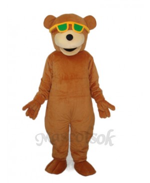Bear with Green Sunglasses Mascot Adult Costume
