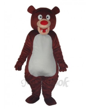 Brown Bear Blue Mascot Adult Costume