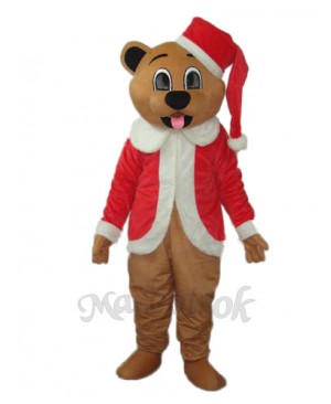 Brown Christmas Bear Mascot Adult Costume