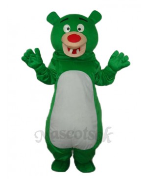 Short-haired Green Bear Mascot Adult Costume