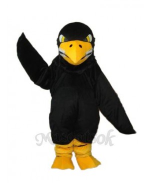 Long Wool Black Eagle Mascot Adult Costume