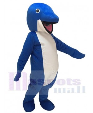 Cute Blue Whale Costume Mascot