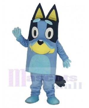 Funny Bluey Blue Dog with Long Ears Mascot Costume