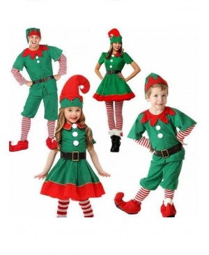 Christmas Elf Costumes kid Xmas cosplay Fancy dress Parent-child Suit Gift