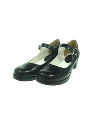 Black 1.8" Heel High Adorable Synthetic Leather Point Toe Cross Straps Platform Women Lolita Shoes