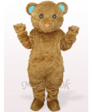 Brown Long Hair Bear Plush Adult Mascot Costume