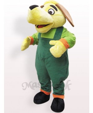 Green And Yellow Dog Plush Adult Mascot Costume