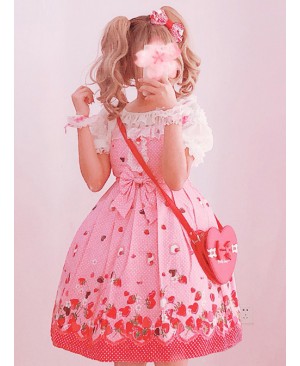 Chocolate Strawberry Sweet Lolita Sling Dress