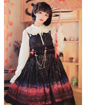 Japanese Style Sakura Fireworks Classic Lolita Sling Dress