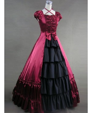 Hanging Neck Gothic Lolita Prom Bowknot Long Dress