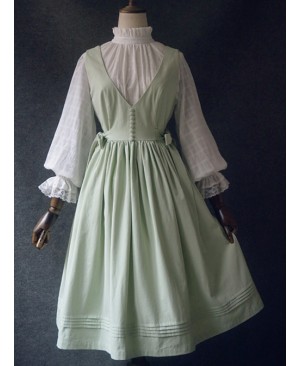 Pure-color V Collar Classic Lolita Vest Dress