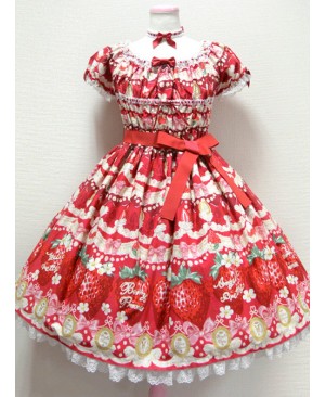 Cream Strawberry Sweet Lolita Short Sleeve Dress