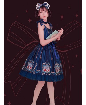 Magic Tea Party Bedtime Book Series Printing JSK Classic Lolita Sling Dress