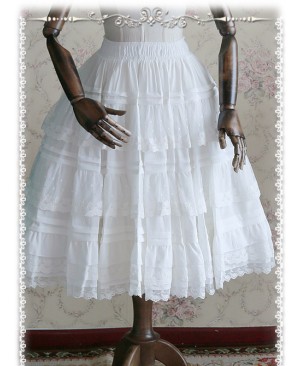 White Elegant Multi Layer Chiffon Lolita Petticoat