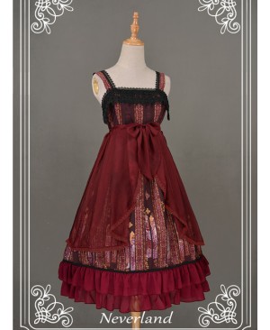 All-match Wine Red Chiffon Bowknot Lolita Transparent Skirt