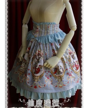 Cinderella Series High Waist Gray-blue Classic Lolita Skirt