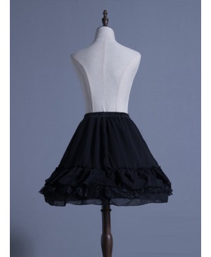 Black Chiffon Lolita Fish-bone A-line Petticoat