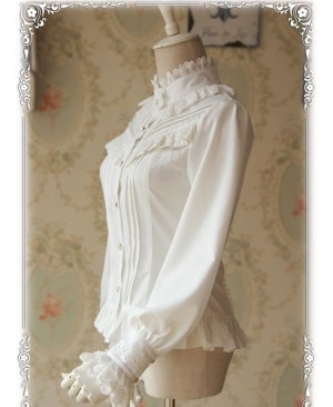 Strong Fragrance Series Thickened White Chiffon Long Sleeve Classic Lolita Shirt