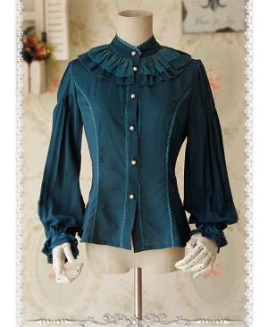 Swan Lake Of Love Series Chiffon Little Standing Collar Classic Lolita Long Sleeves Shirt