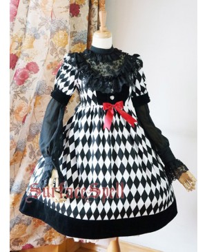 Surface Spell Illusion Realizer Gingham High Waist Lolita OP Dress