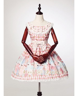 Square Neckline High Waist Lolita Dress