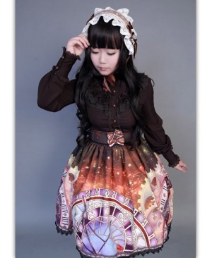 Neverland Lolita Prague Astronomical Clock Series Normal Waist Lolita Skirt