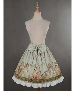 Light Green Custom Size Available  Bowknot At Front Lolita Skirt
