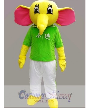Yellow Elephant Mascot Costume Cartoon