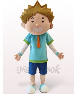 Smart Boy Plush Adult Mascot Costume