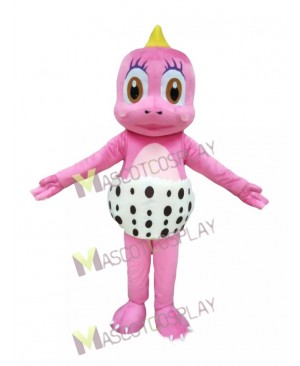 Pink Little Dinosaur Mascot Costume Pink Funny Dinosaur in Egg