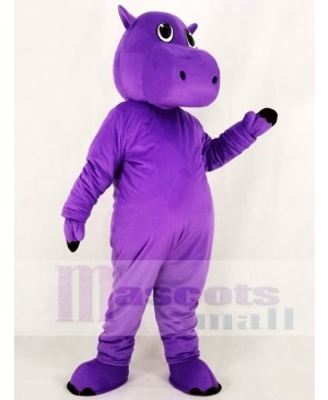 Cute Purple Hippo Mascot Costume Animal