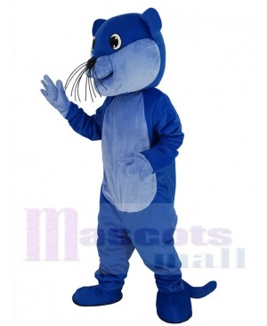 Royal Blue Ollie Otter Mascot Costume Animal