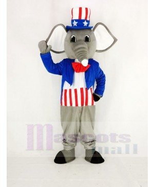 Realistic Patriotic Elephant Mascot Costume Animal