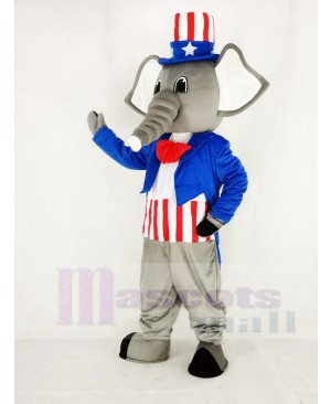 Realistic Patriotic Elephant Mascot Costume Animal
