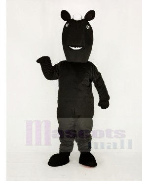 Realistic Black Mustang Horse Mascot Costume Animal