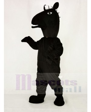 Realistic Black Mustang Horse Mascot Costume Animal