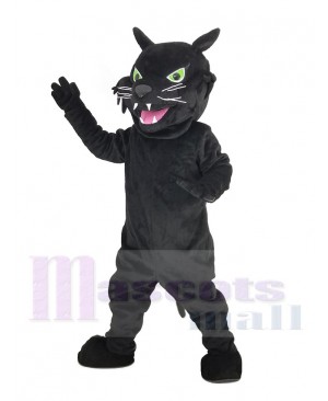Fierce Black Panther with Green Eyes Mascot Costume Animal