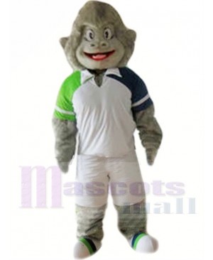 Sporty Grey Gorilla Mascot Costume 