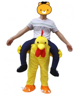 Carry Me Yellow Chicken Chick Piggy Back Mascot Costume