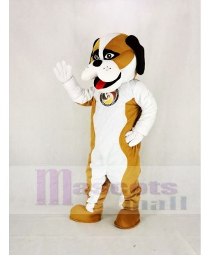 Brown And White St. Bernard Dog Mascot Costume Animal